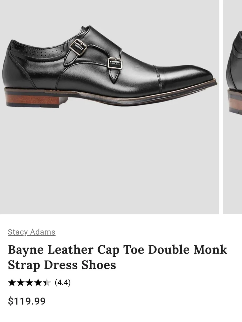 Stacy Adams Men's Bayne Cap Toe Double Monk Strap Shoes